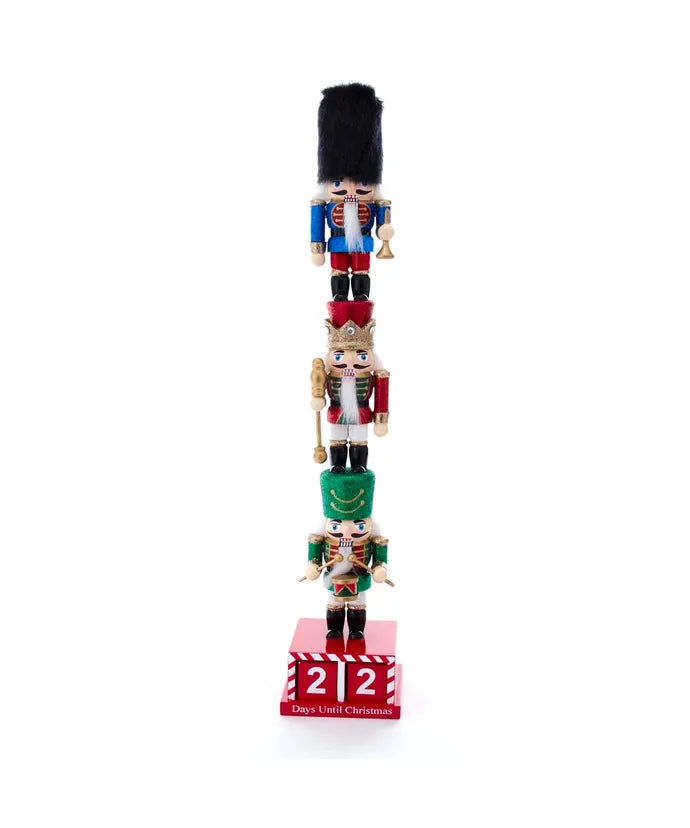 16" Stacked Miniature Nutcrackers With Calendar