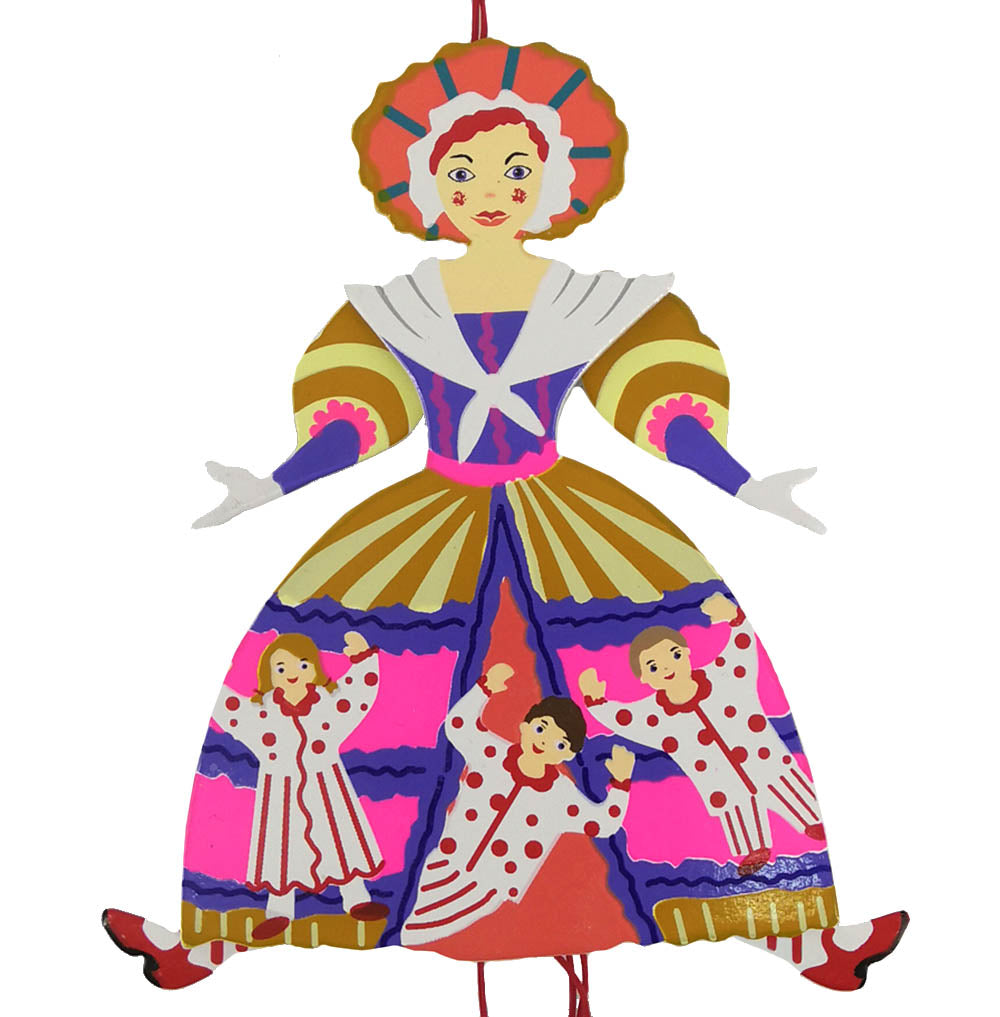 Mother Ginger Pull Puppet Ornament 6 inch